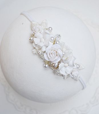 Wianek, opaska elegancka na chrzest, sesje, wesele.