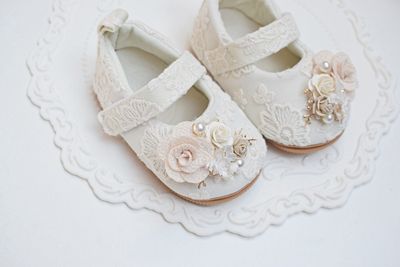 Ozdoba na buciki krem beż