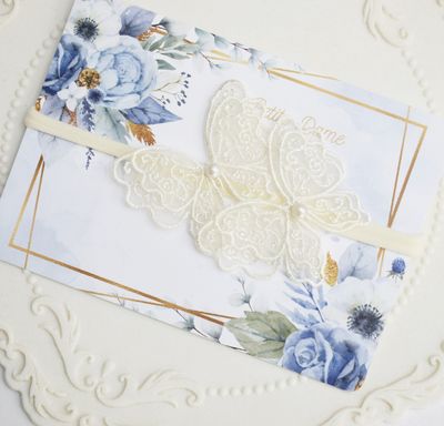 Motyle kremowe z perełką opaska/spinka