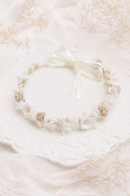 Wianuszek boho na chrzest, sesje, beż, śmietanka, ivory