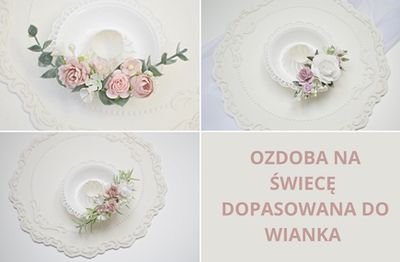 Dowolna ozdoba na świecę  z okapnikiem do wianka/opaski komunijna
