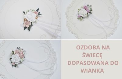 Dowolna ozdoba na świecę do wianka/opaski komunijna