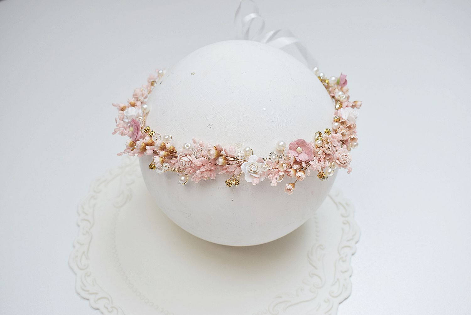 Wianuszek boho na chrzest, sesje, beż, śmietanka, ivory