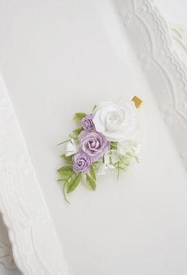 Spineczka kwiatowa, komunia, ślub, biały tydzień, fiolet, biel