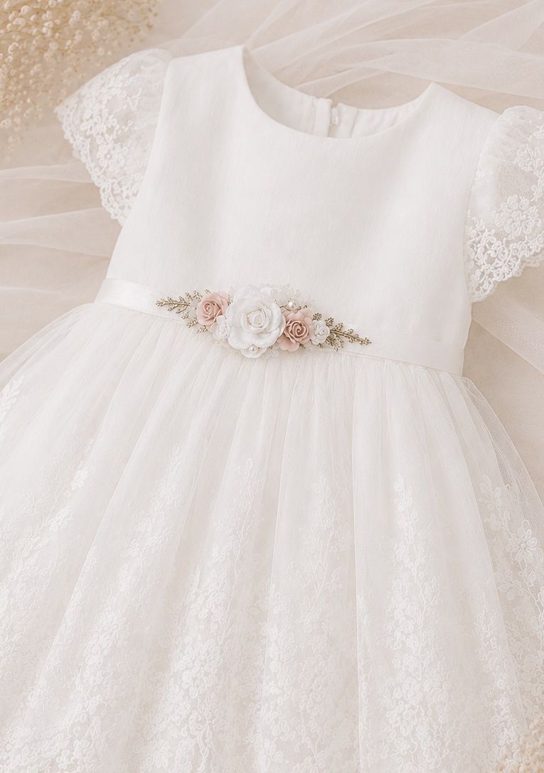 Pasek do sukienki ivory, nude pink