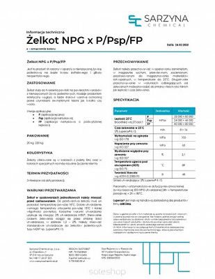 Żelkot bezbarwny NPG 125 GE P lub Psp