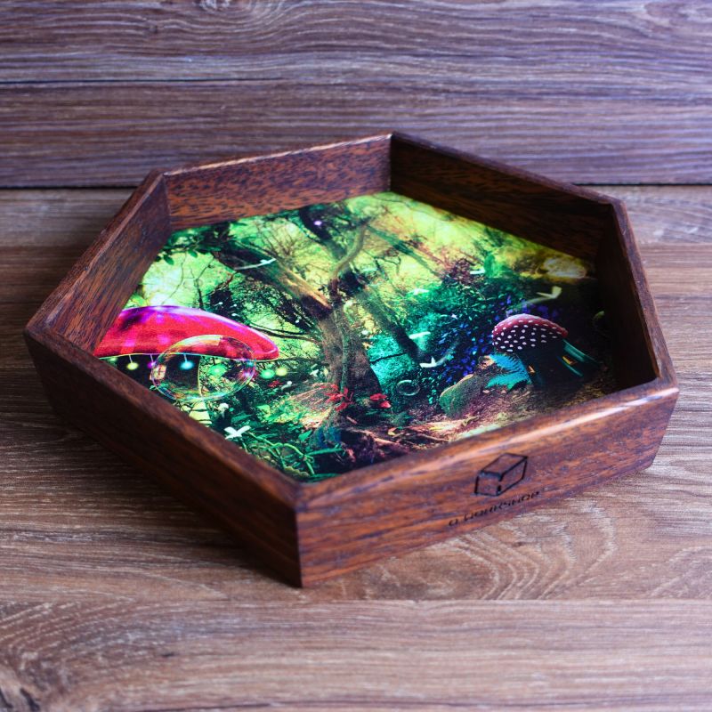 Enchanted Forest Wooden Dice Tray Enchanted Forest Wooden Dice Tray