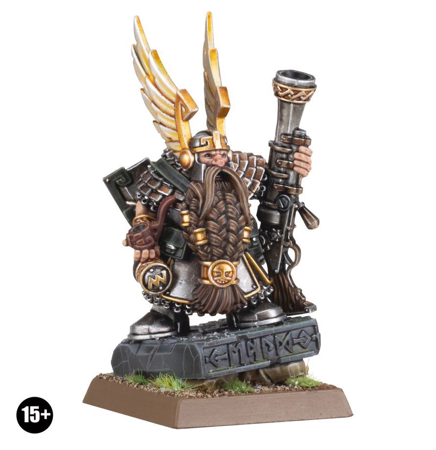 Dwarf Thane with Handgun on Oathstone Dwarf Thane with Handgun on Oathstone