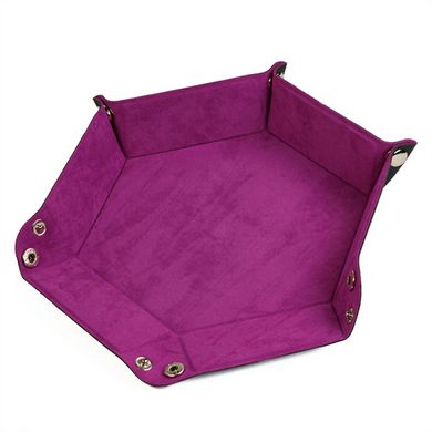 Leatherette & Velvet Dice Tray (Magenta Hex) Leatherette & Velvet Dice Tray (Magenta Hex)