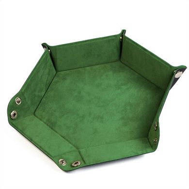 Leatherette & Velvet Dice Tray (Grass Green Hex) Leatherette & Velvet Dice Tray (Grass Green Hex)