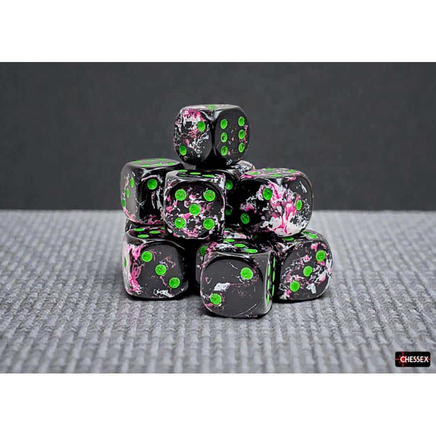 Brushed Dice: 16Mm D6 Paintball With Green Dice Block (12 Dice) Brushed Dice: 16Mm D6 Paintball With Green Dice Block (12 Dice)