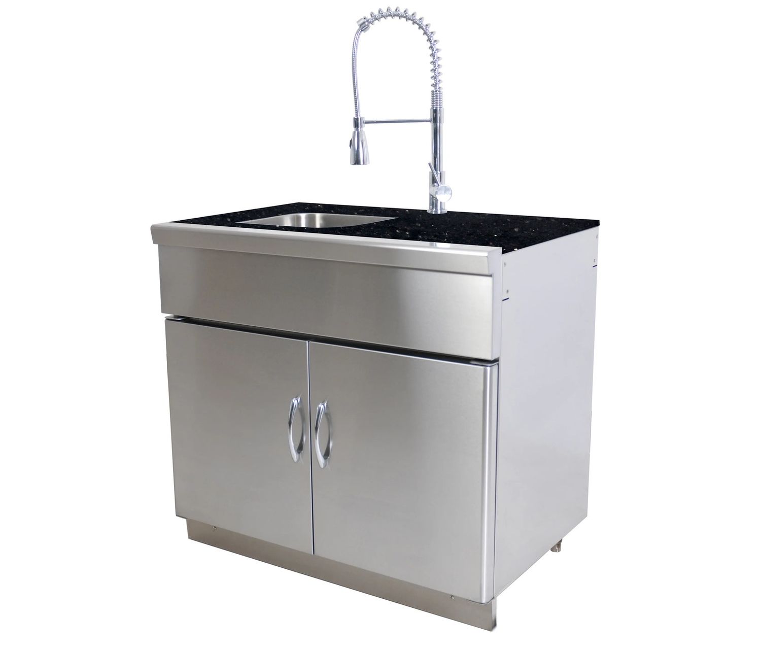 Grandfire Classic Profile Sink Unit - 960(W) x 630(D) x 894(H)mm Black Galaxy Granite Top