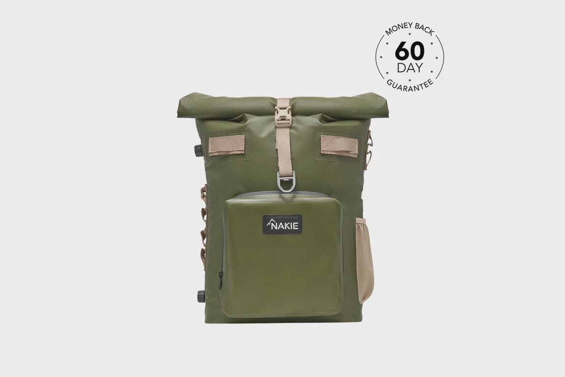 Recycled Cooler Backpack - olive green