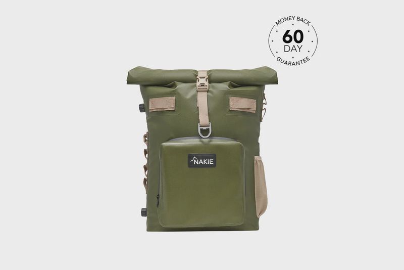 Recycled Cooler Backpack - olive green