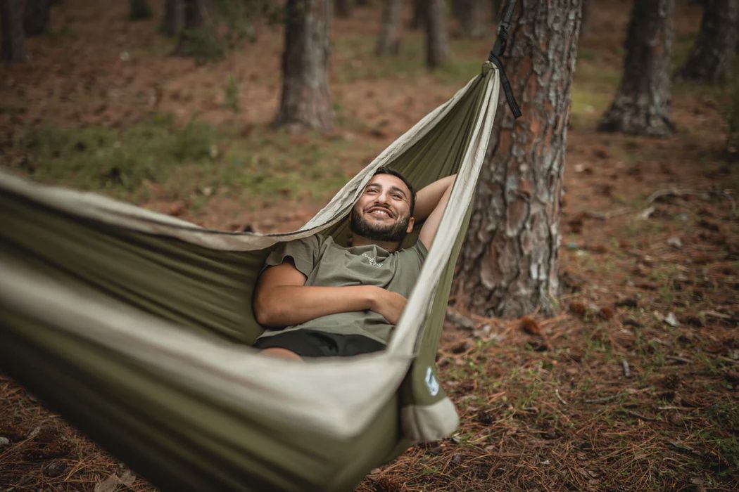 Recycled Hammock with Straps - olive green