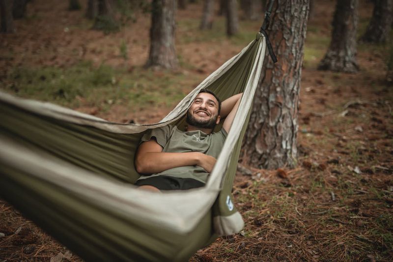 Recycled Hammock with Straps - olive green