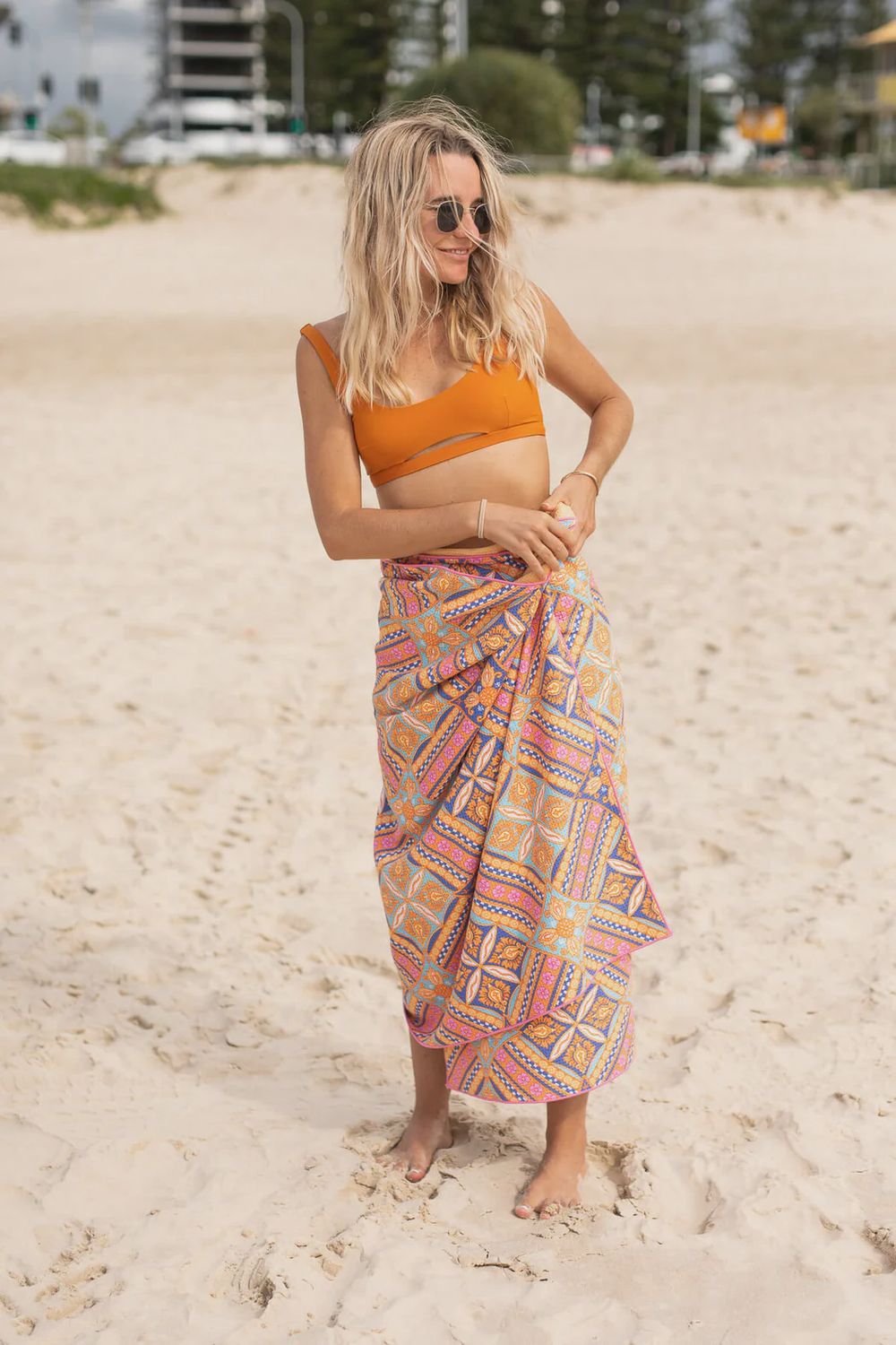 Recycled Sand Free Beach Towel - rosy tides