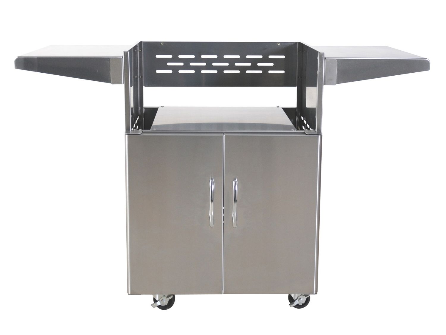 Grandfire Full Deluxe 30" Stainless steel double door access cart, Gas Tank Slider Tray.