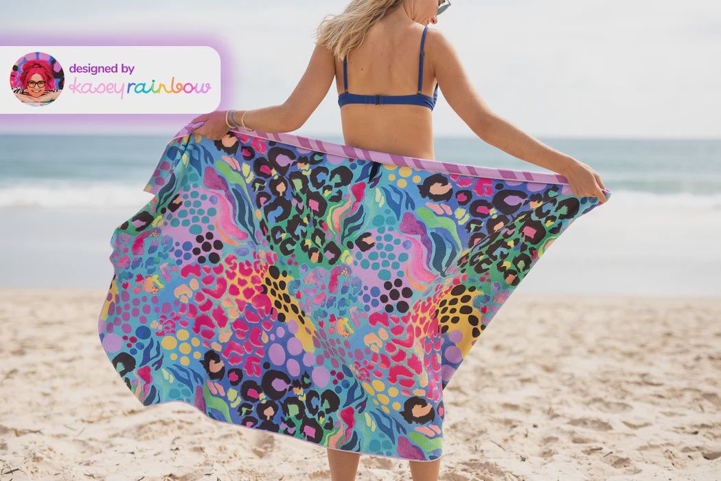 Recycled Sand Free Beach Towel - Kasey rainbow
