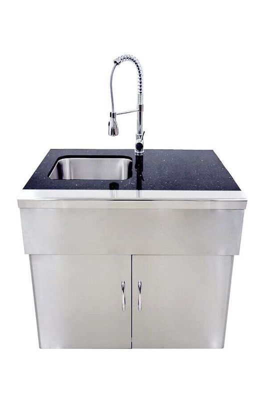 Grandfire Deluxe Profile Sink unit - 960(W) * 675(D) * 925(H)mm Black Galaxy Granite Top