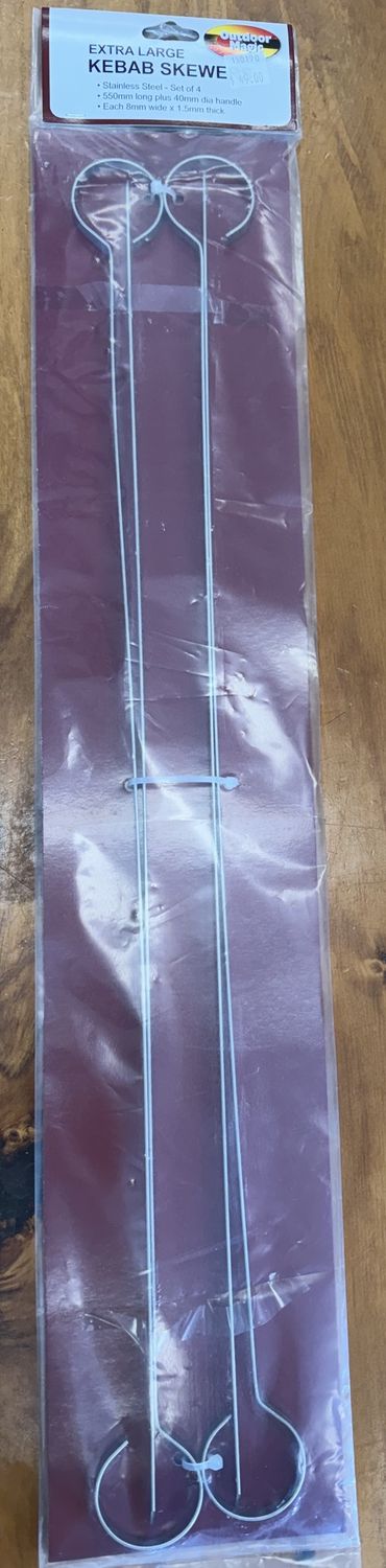 Outdoor Magic Stainless Steel Skewers Set of 4 - 550mm Long