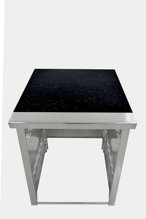 Grandfire Deluxe profile single door fridge module unit - 684(W) * 675(D) * 925(H)mm Black Galaxy Granite Top