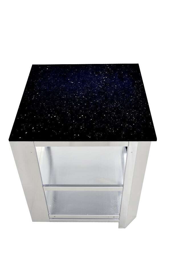 Grandfire Deluxe profile standard corner unit - 769(W) * 769(D) * 925(H)mm Black Galaxy Granite Top