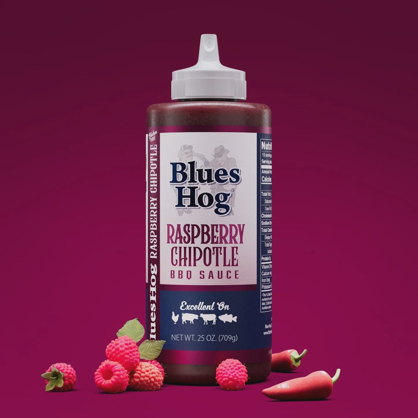 Blues Hog Raspberry Chipotle Sauce 25oz Squeeze Bottle