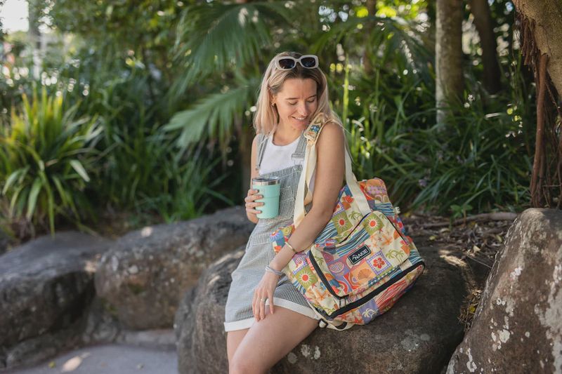 Recycled Tote Bag - retro shores