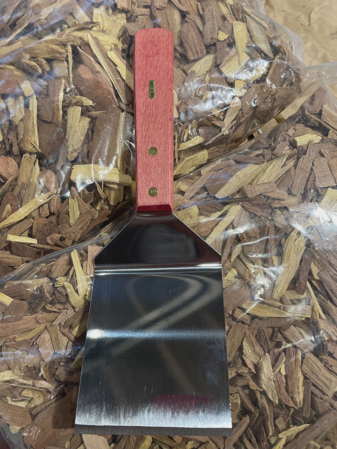 S/S BBQ Turner with Wooden Handle