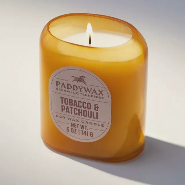 Paddywax Vista Glass Candle Amber - Tobacco and Patchouli 141gm
