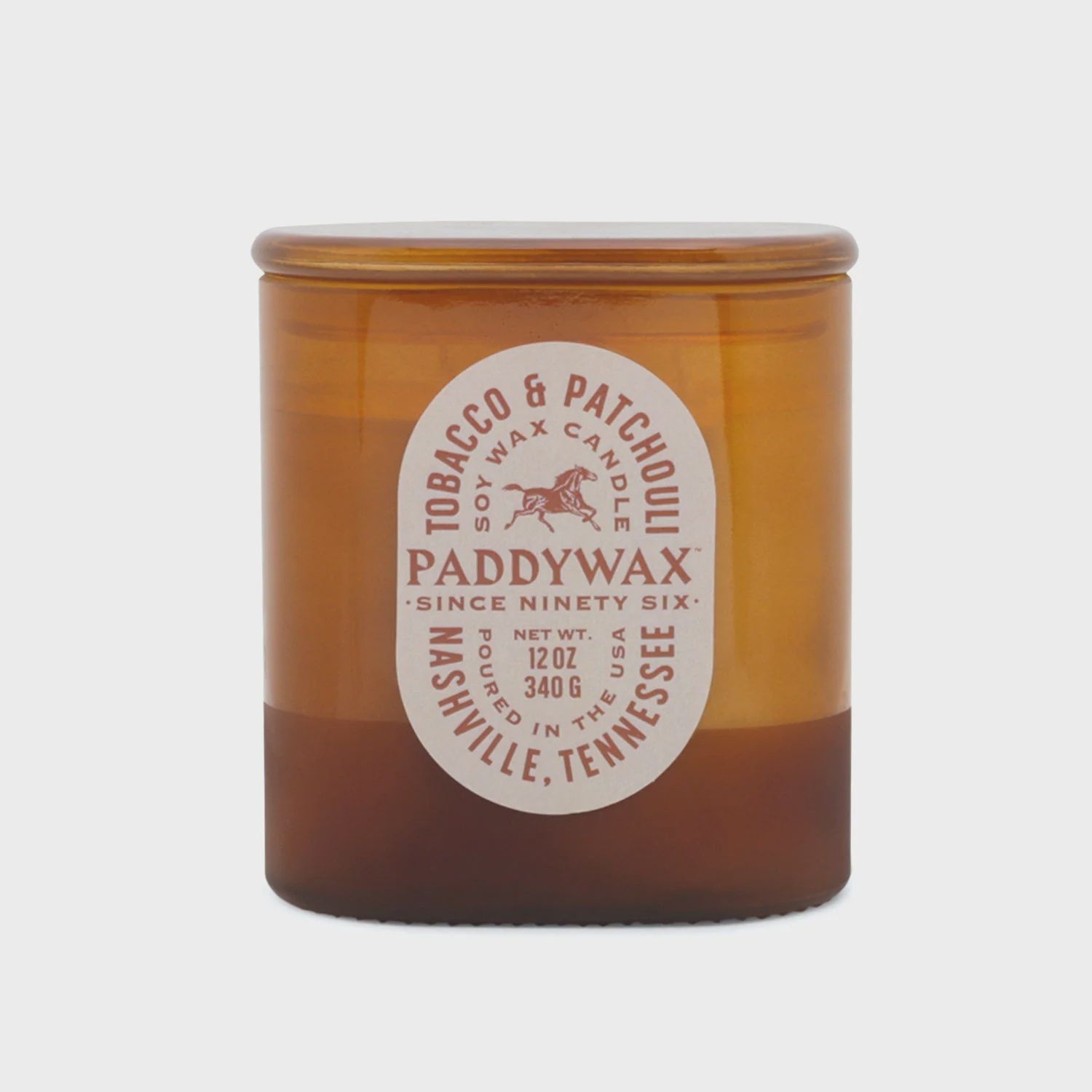 Paddywax Vista Glass Candle Amber - Tobacco and Patchouli 340 gm
