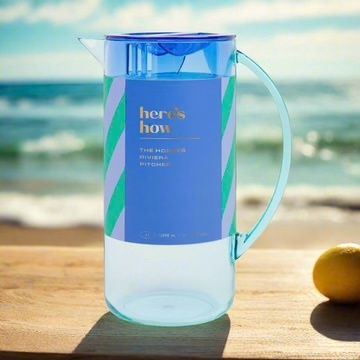 The Hobbes Riviera Pitcher - Mint and Cobalt