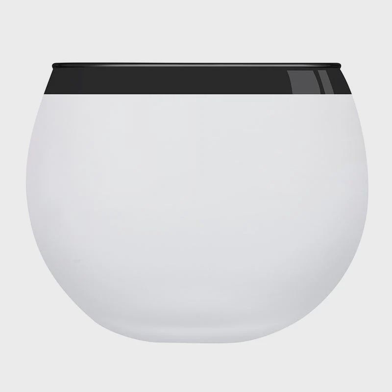Roly Poly Glass - White with Thick Black Rim
