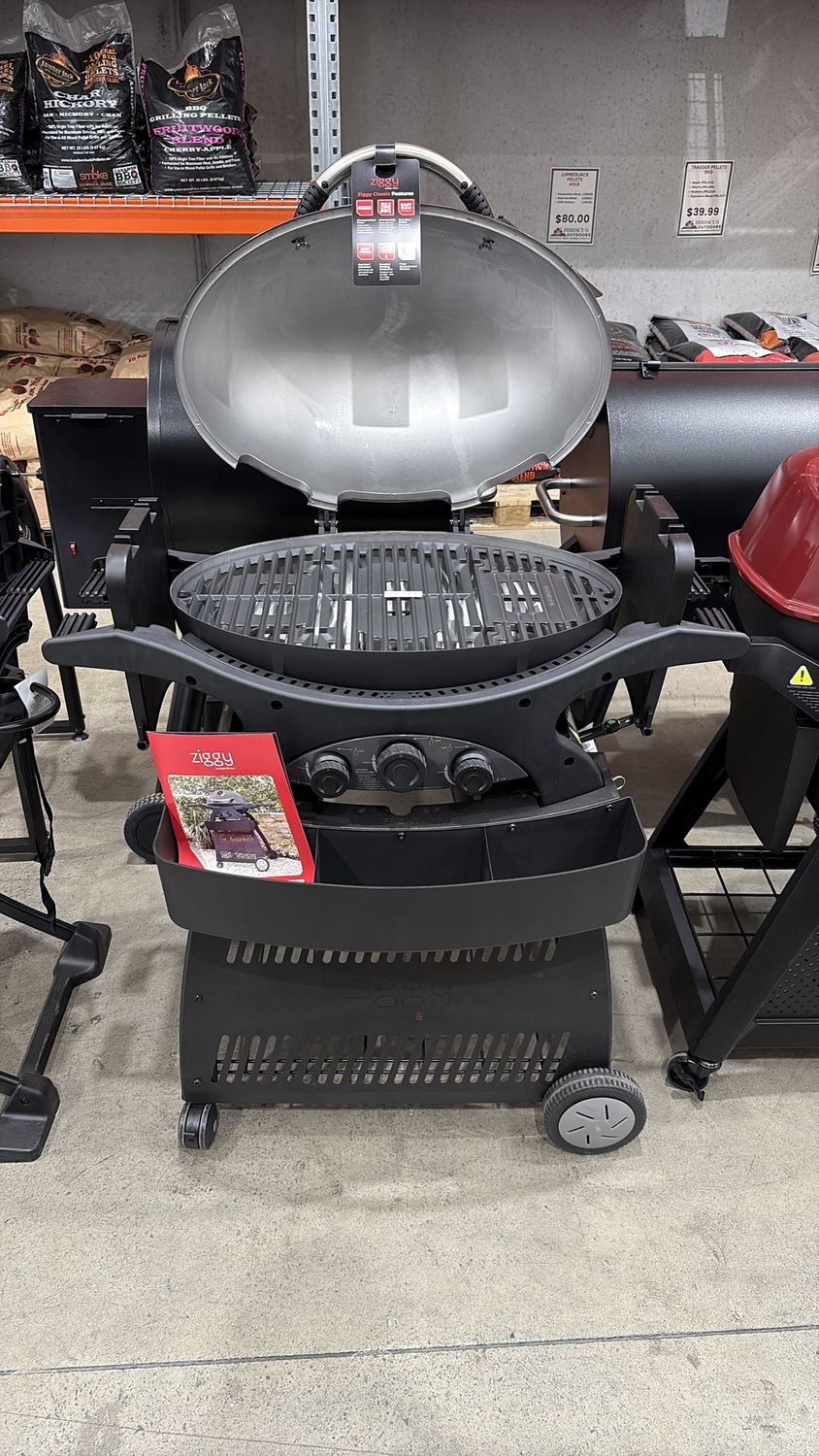 Ziggy Triple Grill LPG Classic On Cart (Gunmetal Grey)