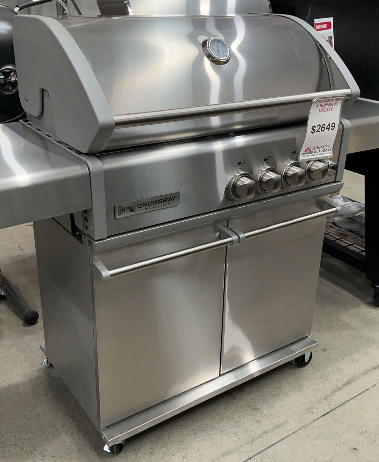 Crossray BBQ 4 Burner &amp; Trolley
