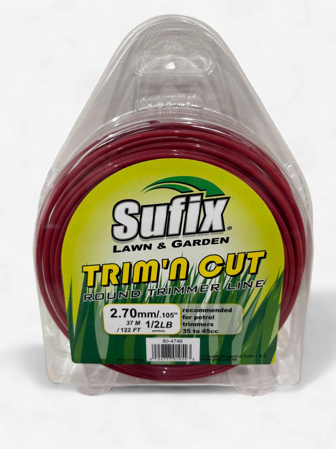 Sufix Round Nylon 1/2lb (37M) Clam .105" (2.7mm) Red