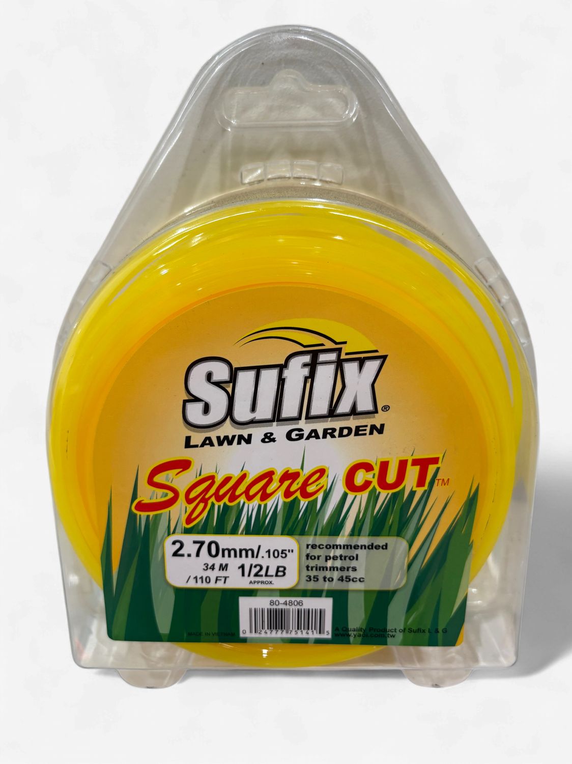 Sufix Square Cut Nylon 1/2lb (34M) .105" (2.7mm) Yellow