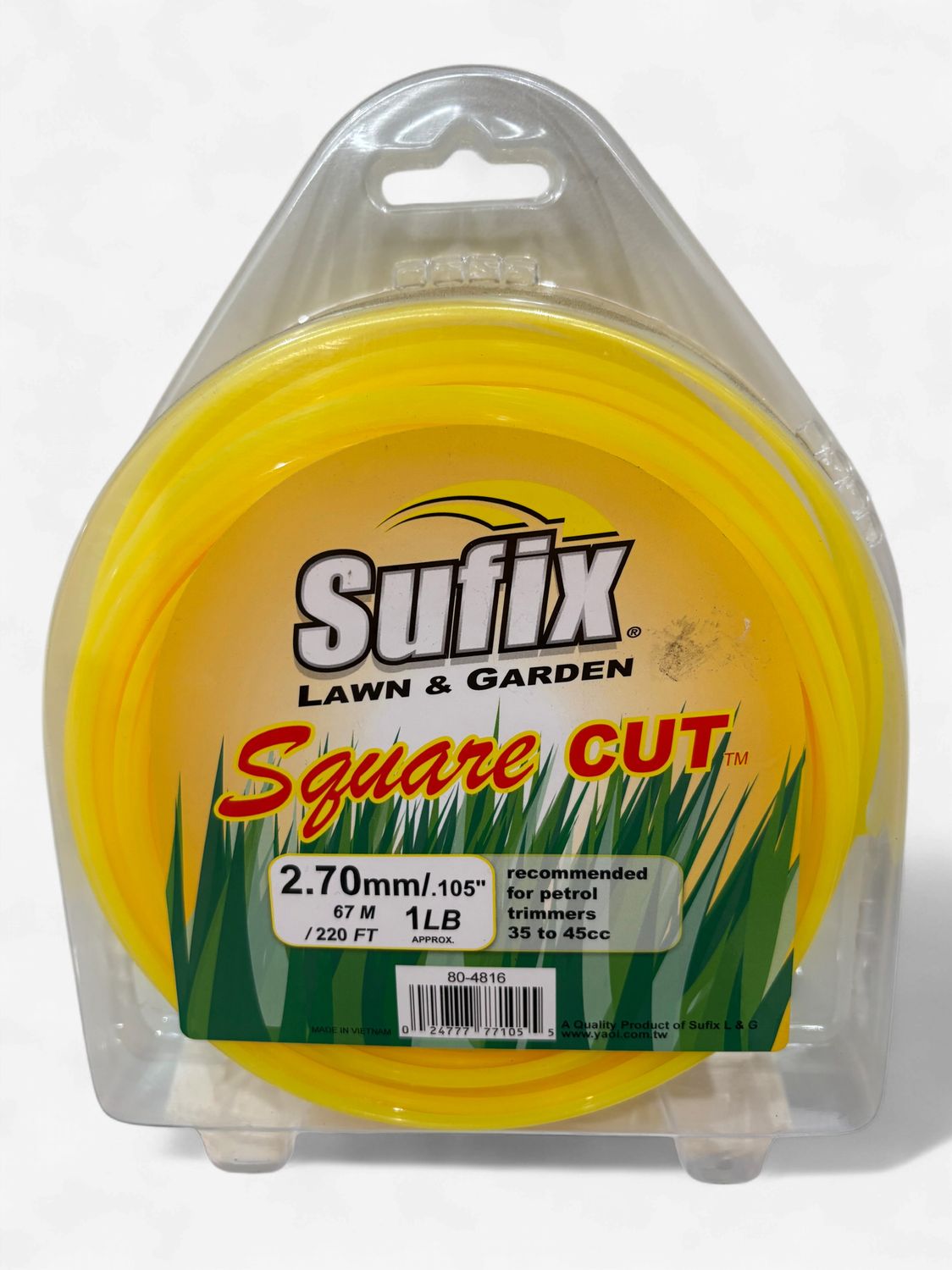 Sufix Square Cut Nylon 1lb (67M) .105" (2.7mm) Yellow