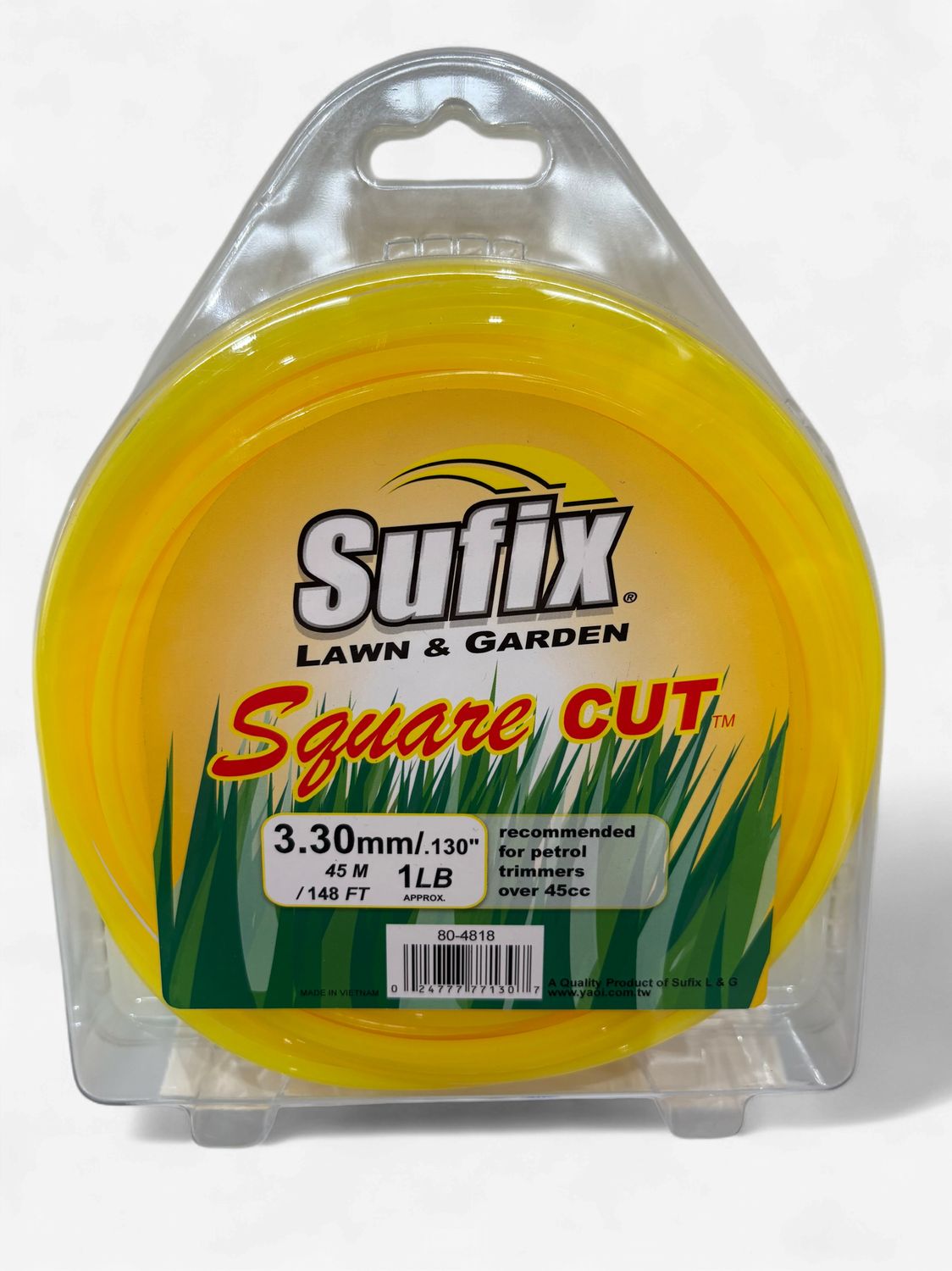Sufix Square Cut Nylon 1lb (45M) .130" (3.3mm) Yellow