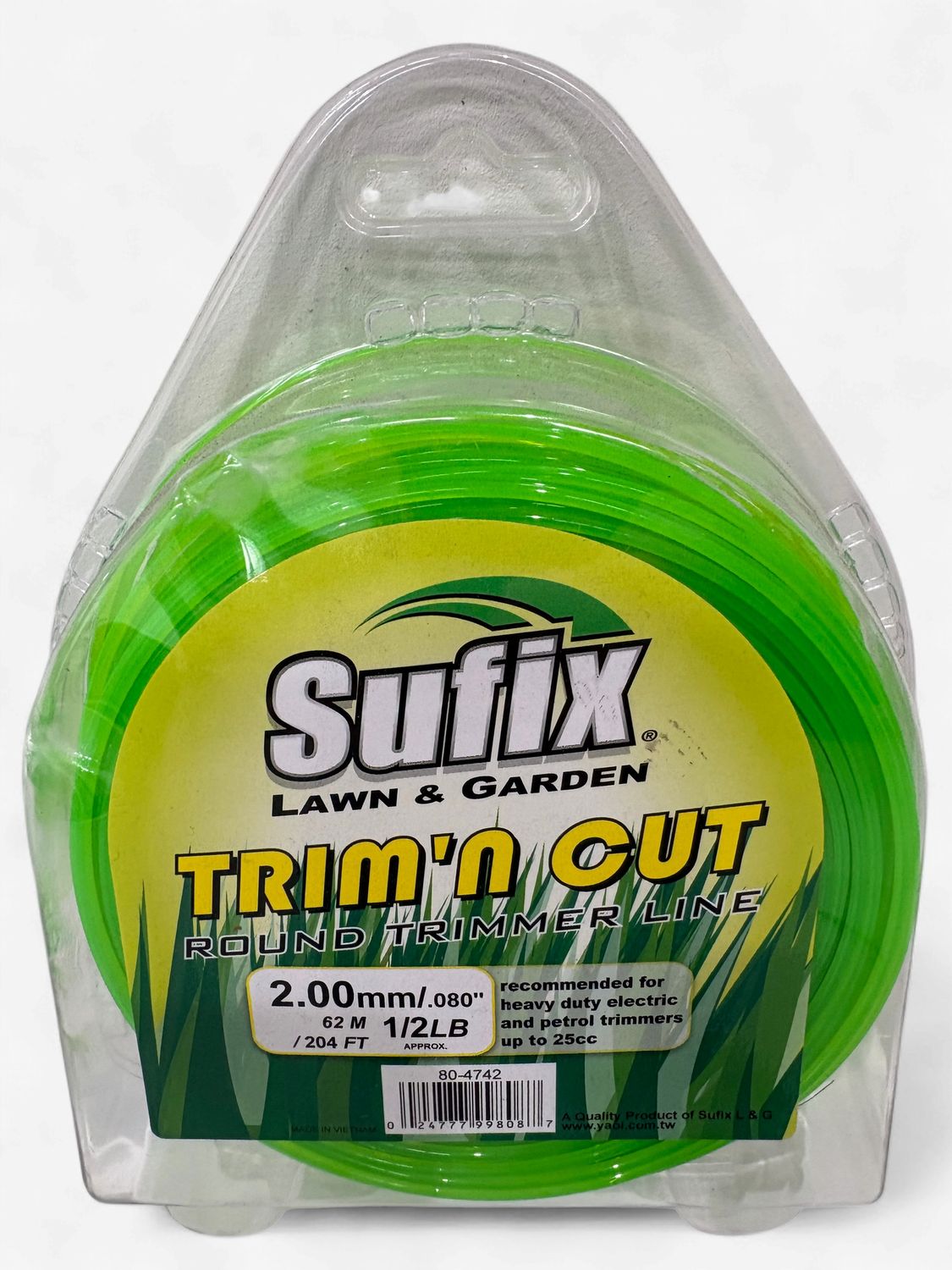 Sufix Round Nylon 1/2lb Clamshell .080" (2.0mm) Green