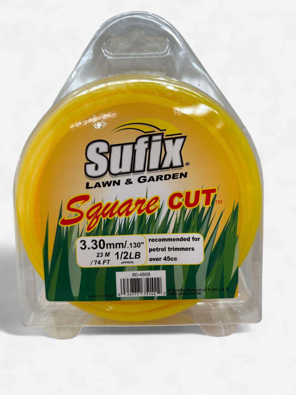 Sufix Square Cut Nylon 1/2lb (23M) .130" (3.3mm) Yellow