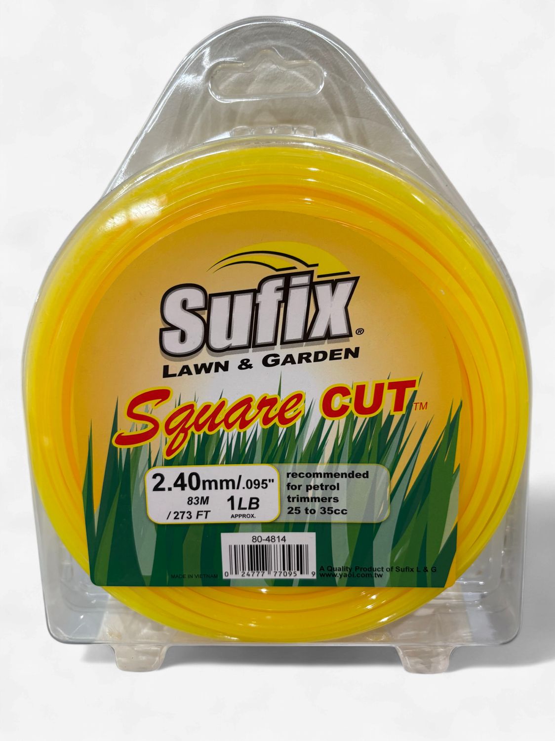 Sufix Square Cut Nylon 1lb (83M) .095" (2.4mm) Yellow