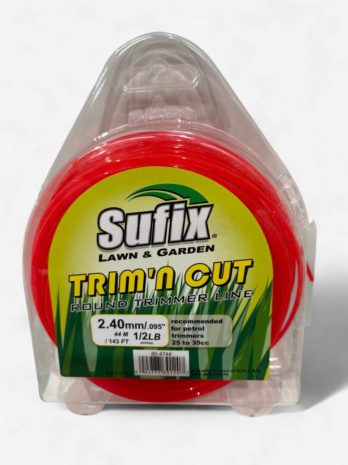 Sufix Round Nylon 1/2lb (44M) Clam .095" (2.4mm) Red