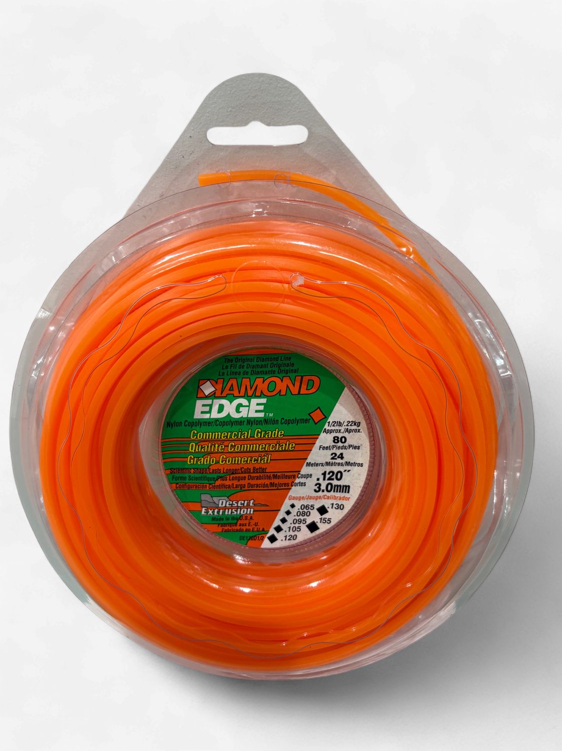 Diamond Edge Nylon 1/2lb (24M) Donut .120" (3.0mm) Orange