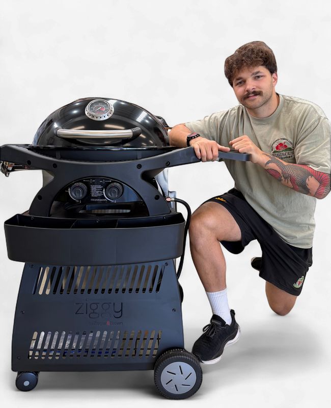 Ziggy Classic Twin Grill LPG on Cart (Black)