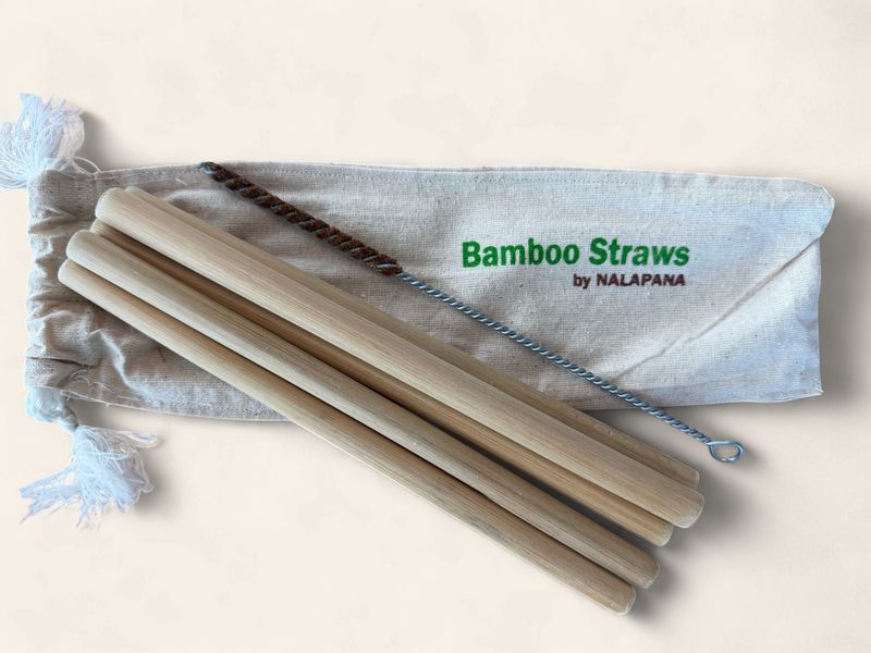 Bamboo Straws with Bag