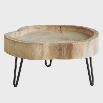 Wood Stand With Metal Legs