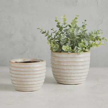 Striped Ceramic Pot - Large