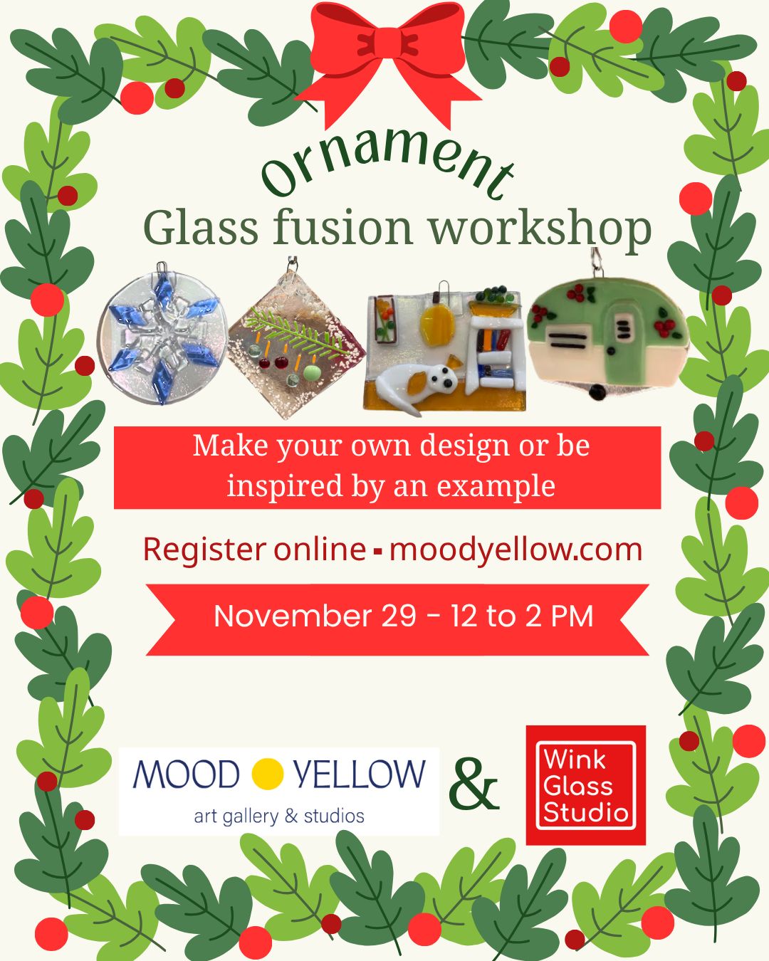 Beginner glass fusion ornament workshop - November 29